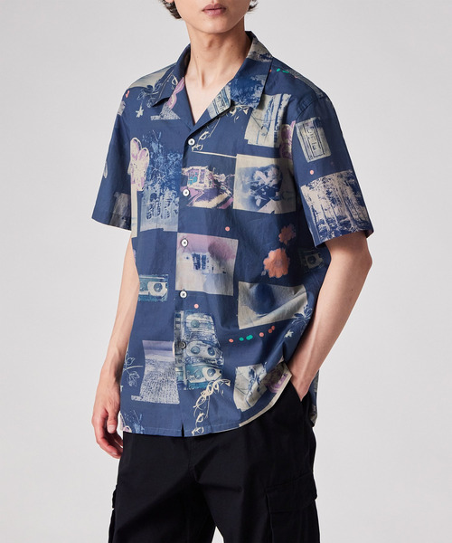 PS Paul Smith(ピーエスポールスミス)の「"Scrapbook Print" オープンカラーシャツ / 262301 695U(シャツ/ブラウス・メンズ・ネイビー/ホワイト/ライトグリーン・MEDIUM/SMALL/X-LARGE/LARGE)」の5枚目の写真