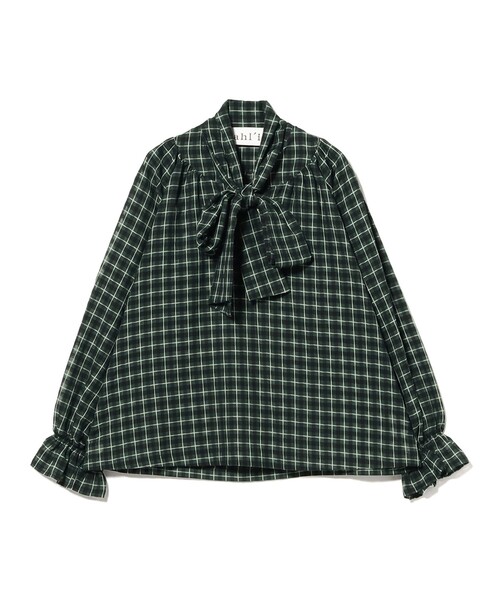 dahl'ia(ダリア)の「dahl'ia / リボン チェック ブラウス(シャツ/ブラウス・レディース・グリーン・ONE SIZE)」の10枚目の写真
