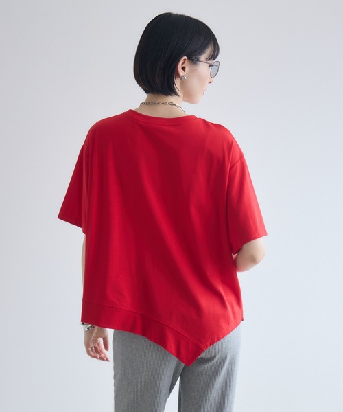 Paradise Picnic(パラダイスピクニック)の「アシメジップデザインTシャツ(Tシャツ/カットソー・レディース・ホワイト/ブラック/チャコールグレー/レッド・FREE)」の21枚目の写真