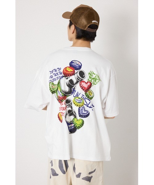 RODEO CROWNS WIDE BOWL(ロデオクラウンズワイドボウル)の「POP CAPS Tシャツ(Tシャツ/カットソー・メンズ・ホワイト/ブラック/ライトブルー・MEDIUM/LARGE)」の1枚目の写真