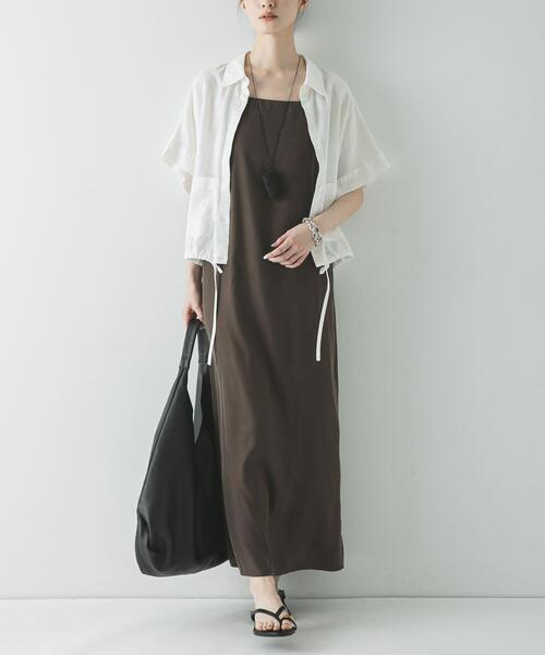 URBAN RESEARCH(アーバンリサーチ)の「『接触冷感』キュプラキャミワンピース(ワンピース・レディース・ブラック/ブラウン・38/36)」の2枚目の写真