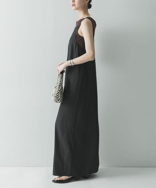 URBAN RESEARCH(アーバンリサーチ)の「『接触冷感』キュプラキャミワンピース(ワンピース・レディース・ブラック/ブラウン・38/36)」の3枚目の写真