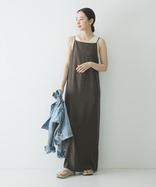 URBAN RESEARCH(アーバンリサーチ)の「『接触冷感』キュプラキャミワンピース(ワンピース・レディース・ブラック/ブラウン・38/36)」の18枚目の写真