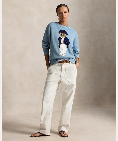POLO RALPH LAUREN(ポロ ラルフ ローレン)の「Polo ベア オーバーサイズ コットン セーター(ニット/セーター・レディース・ブルー・L/M/S/XS)」の2枚目の写真
