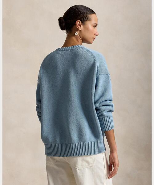 POLO RALPH LAUREN(ポロ ラルフ ローレン)の「Polo ベア オーバーサイズ コットン セーター(ニット/セーター・レディース・ブルー・L/M/S/XS)」の3枚目の写真