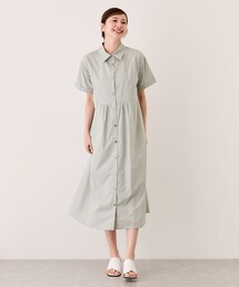 フロントボタンシャツワンピース