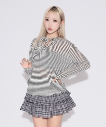 Sheer Border Ribbon Blouse / シアーリボン付きブラウス