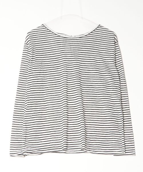 tinkerend(ティンカーエンド)の「Sheer Border Ribbon Blouse / シアーリボン付きブラウス(Tシャツ/カットソー・レディース・ブラック/ライトピンク・FREE)」の18枚目の写真