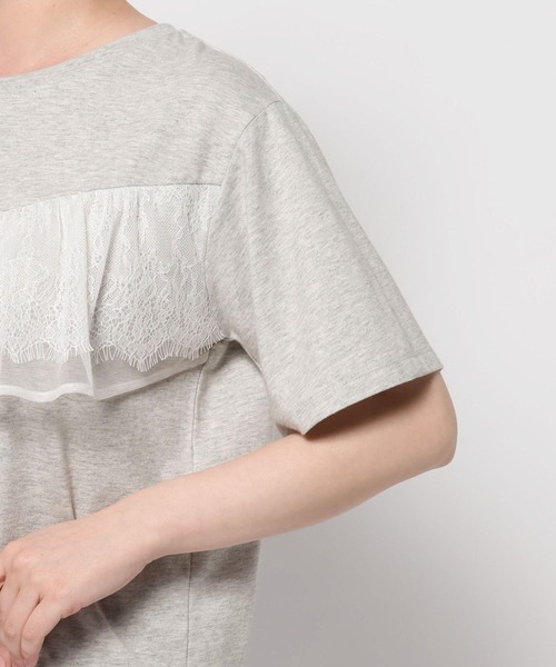 GLOBAL WORK(グローバルワーク)の「フリルレースドッキングT半袖/713292(Tシャツ/カットソー・レディース・ライトグレー/オフホワイト/ブラック・LARGE/MEDIUM)」の16枚目の写真