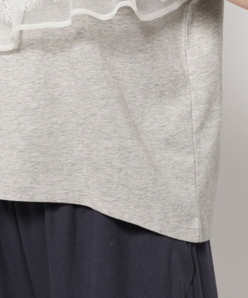 GLOBAL WORK(グローバルワーク)の「フリルレースドッキングT半袖/713292(Tシャツ/カットソー・レディース・ライトグレー/オフホワイト/ブラック・LARGE/MEDIUM)」の7枚目の写真