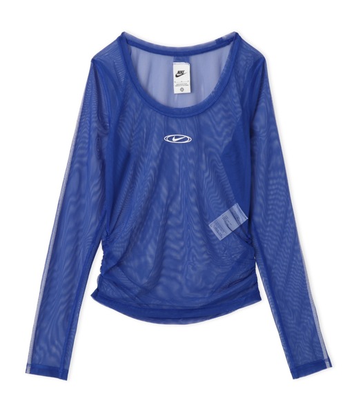 NIKE(ナイキ)の「NIKE AS W NK STREET SHEER LS / ナイキ ウィメンズ ストリート シアー L/S トップ 【SP】(Tシャツ/カットソー・レディース・ブルー/ブラック・S/M/L)」の1枚目の写真