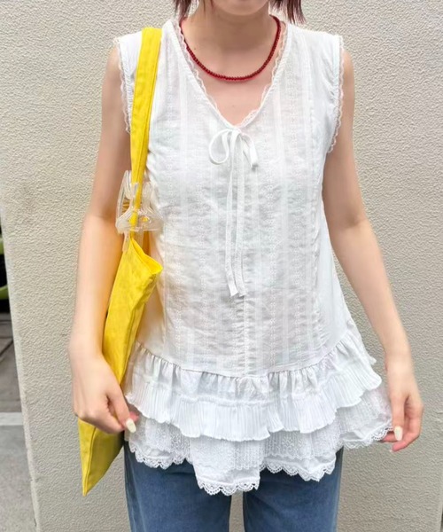 mebole(メボレ)の「ティアードレースチュニック(その他トップス・レディース・ホワイト・FREE)」の2枚目の写真
