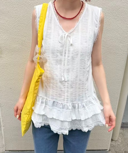 mebole(メボレ)の「ティアードレースチュニック(その他トップス・レディース・ホワイト・FREE)」の5枚目の写真