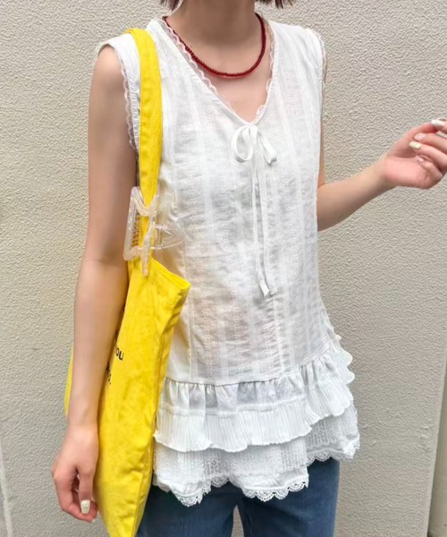 mebole(メボレ)の「ティアードレースチュニック(その他トップス・レディース・ホワイト・FREE)」の6枚目の写真