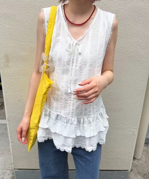 mebole(メボレ)の「ティアードレースチュニック(その他トップス・レディース・ホワイト・FREE)」の8枚目の写真
