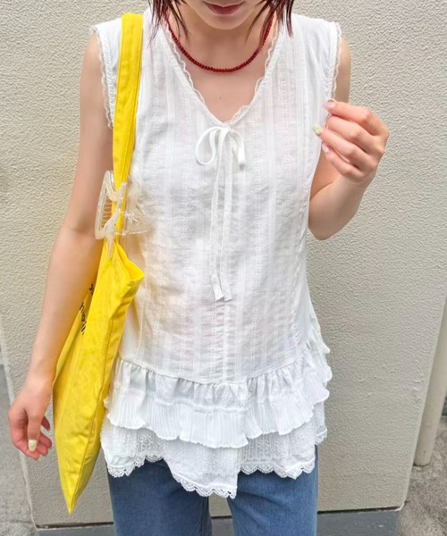 mebole(メボレ)の「ティアードレースチュニック(その他トップス・レディース・ホワイト・FREE)」の9枚目の写真