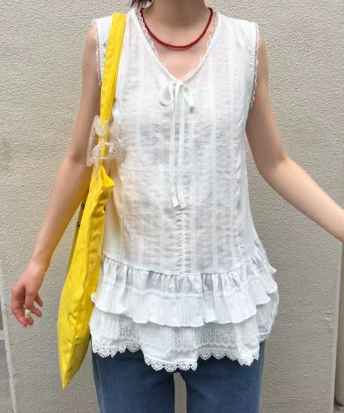 mebole(メボレ)の「ティアードレースチュニック(その他トップス・レディース・ホワイト・FREE)」の11枚目の写真
