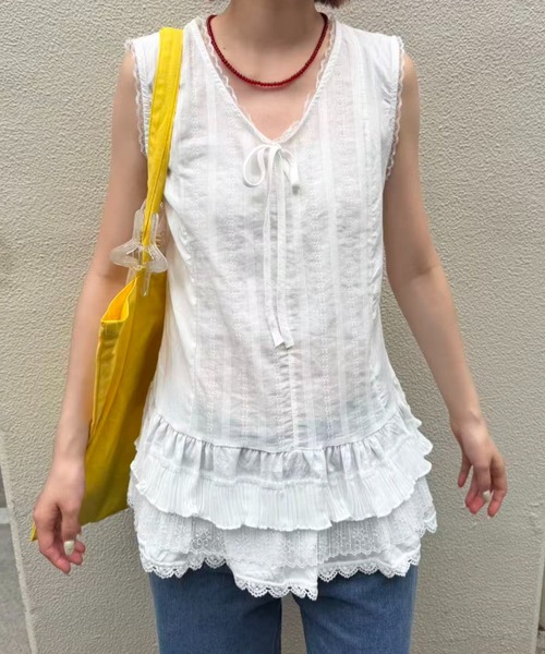 mebole(メボレ)の「ティアードレースチュニック(その他トップス・レディース・ホワイト・FREE)」の13枚目の写真