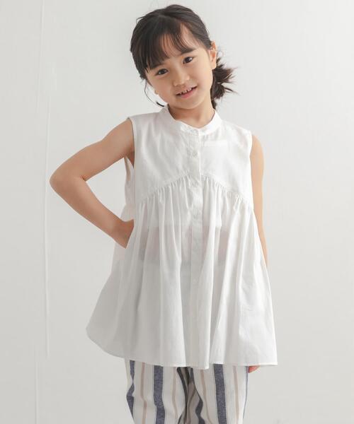 URBAN RESEARCH DOORS（アーバンリサーチドアーズ）の「『親子リンク』コットンボイル切替ブラウス(KIDS)（シャツ/ブラウス・キッズ・オフホワイト/ブルー・120/105/135）」の16枚目の写真
