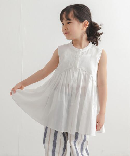 URBAN RESEARCH DOORS（アーバンリサーチドアーズ）の「『親子リンク』コットンボイル切替ブラウス(KIDS)（シャツ/ブラウス・キッズ・オフホワイト/ブルー・120/105/135）」の17枚目の写真