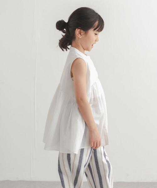 URBAN RESEARCH DOORS（アーバンリサーチドアーズ）の「『親子リンク』コットンボイル切替ブラウス(KIDS)（シャツ/ブラウス・キッズ・オフホワイト/ブルー・120/105/135）」の18枚目の写真