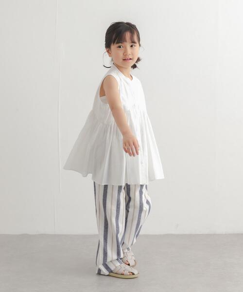 URBAN RESEARCH DOORS（アーバンリサーチドアーズ）の「『親子リンク』コットンボイル切替ブラウス(KIDS)（シャツ/ブラウス・キッズ・オフホワイト/ブルー・120/105/135）」の19枚目の写真
