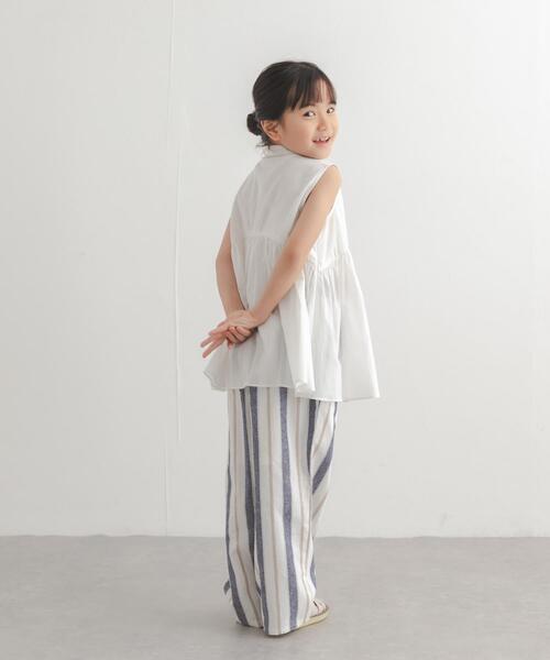 URBAN RESEARCH DOORS（アーバンリサーチドアーズ）の「『親子リンク』コットンボイル切替ブラウス(KIDS)（シャツ/ブラウス・キッズ・オフホワイト/ブルー・120/105/135）」の20枚目の写真