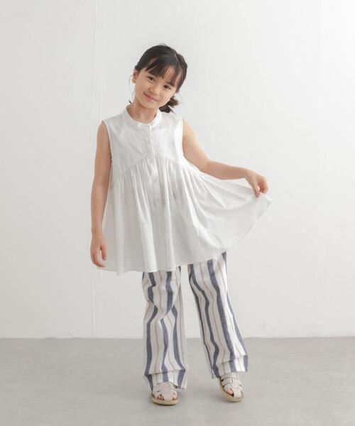 URBAN RESEARCH DOORS（アーバンリサーチドアーズ）の「『親子リンク』コットンボイル切替ブラウス(KIDS)（シャツ/ブラウス・キッズ・オフホワイト/ブルー・120/105/135）」の21枚目の写真
