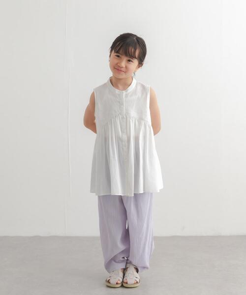 URBAN RESEARCH DOORS（アーバンリサーチドアーズ）の「『親子リンク』コットンボイル切替ブラウス(KIDS)（シャツ/ブラウス・キッズ・オフホワイト/ブルー・120/105/135）」の10枚目の写真