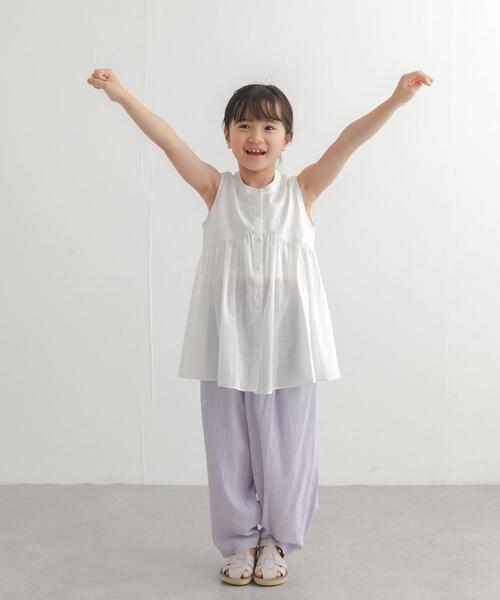 URBAN RESEARCH DOORS（アーバンリサーチドアーズ）の「『親子リンク』コットンボイル切替ブラウス(KIDS)（シャツ/ブラウス・キッズ・オフホワイト/ブルー・120/105/135）」の11枚目の写真