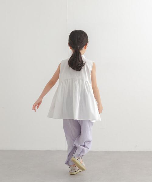 URBAN RESEARCH DOORS（アーバンリサーチドアーズ）の「『親子リンク』コットンボイル切替ブラウス(KIDS)（シャツ/ブラウス・キッズ・オフホワイト/ブルー・120/105/135）」の13枚目の写真