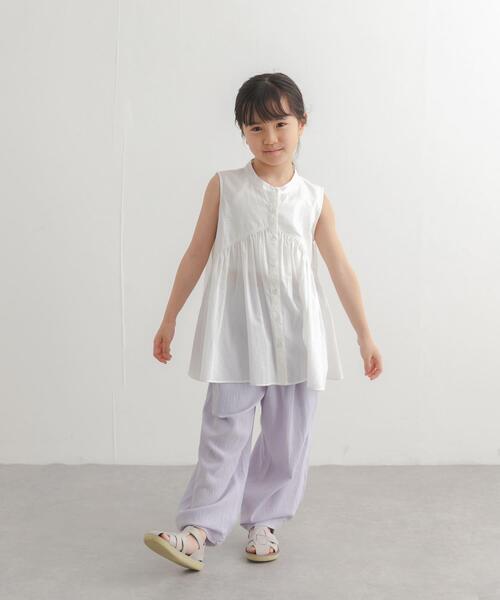 URBAN RESEARCH DOORS（アーバンリサーチドアーズ）の「『親子リンク』コットンボイル切替ブラウス(KIDS)（シャツ/ブラウス・キッズ・オフホワイト/ブルー・120/105/135）」の14枚目の写真
