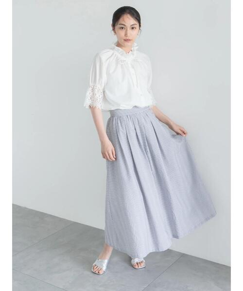 Te chichi(テチチ)の「レースカフスハーフスリーブブラウス(シャツ/ブラウス・レディース・オフホワイト/ブルー/ブラック・F)」の5枚目の写真