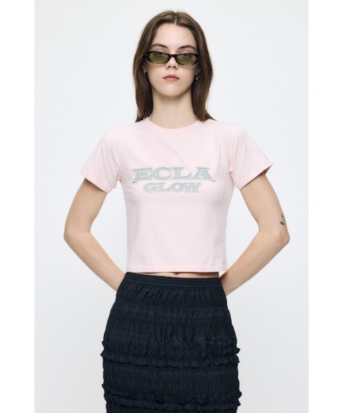 MOUSSY(マウジー)の「LEATHER PATCH Tシャツ(Tシャツ/カットソー・レディース・ピンク/ライトイエロー/ホワイト/ブラック・FREE)」の7枚目の写真