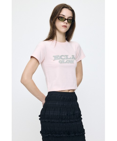 MOUSSY(マウジー)の「LEATHER PATCH Tシャツ(Tシャツ/カットソー・レディース・ピンク/ライトイエロー/ホワイト/ブラック・FREE)」の11枚目の写真