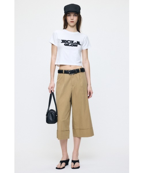 MOUSSY(マウジー)の「LEATHER PATCH Tシャツ(Tシャツ/カットソー・レディース・ピンク/ライトイエロー/ホワイト/ブラック・FREE)」の14枚目の写真