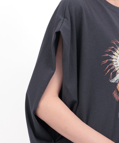 チチカカ（チチカカ）の「汗染み防止パウワウプリントプルオーバー（Tシャツ/カットソー・レディース・アイボリー/チャコールグレー/ブルーグリーン・FREE）」の13枚目の写真