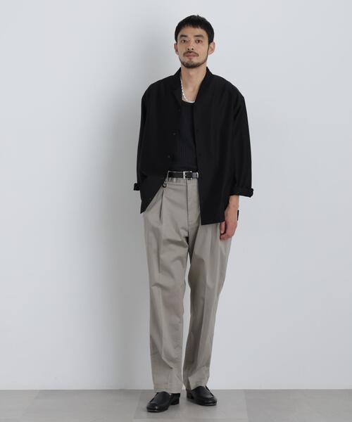 NANO universe（ナノユニバース）の「NewOnTrousers ウォッシュサテンWide テーパー（その他パンツ・メンズ・グレイッシュベージュ/ダークブラウン/ブラック・XL/M/S/L）」の5枚目の写真