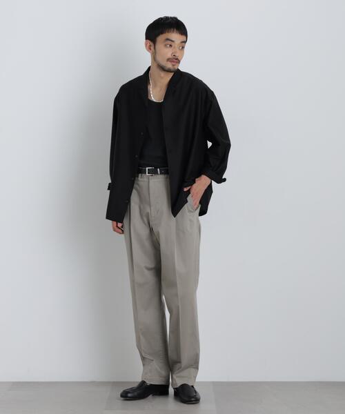 NANO universe（ナノユニバース）の「NewOnTrousers ウォッシュサテンWide テーパー（その他パンツ・メンズ・グレイッシュベージュ/ダークブラウン/ブラック・XL/M/S/L）」の6枚目の写真