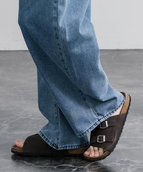 Rocky Monroe(ロッキーモンロー)の「AUTENTI オーテンティ ダブルベルト レザーサンダル/フラットサンダル(サンダル・メンズ・ブラック/ダークブラウン/アイボリー・40/41/42/43)」の12枚目の写真
