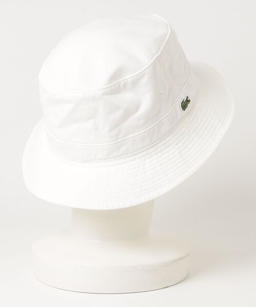 LACOSTE（ラコステ）の「【LACOSTE】コットンツイルワンポイントロゴバケットハット L3981（ハット・メンズ・ホワイト/ブラック/ベージュ・FREE/61）」の4枚目の写真