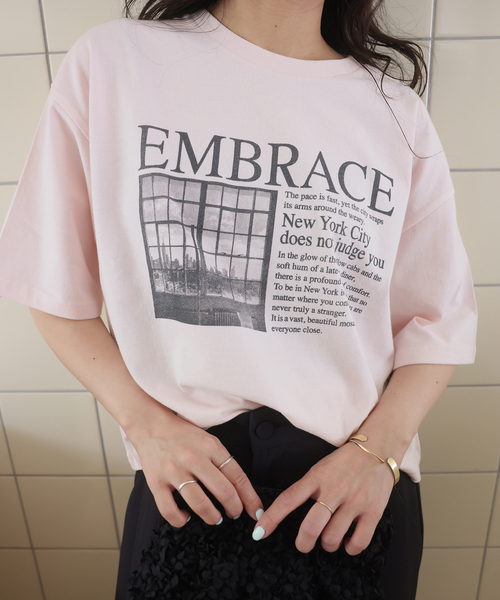 SCREEN STARS(スクリーンスターズ)の「《追加》SCREEN STARS SLOBE別注 ショートニュースペーパーTEE(Tシャツ/カットソー・レディース・ピンク/ホワイト・FREE)」の8枚目の写真