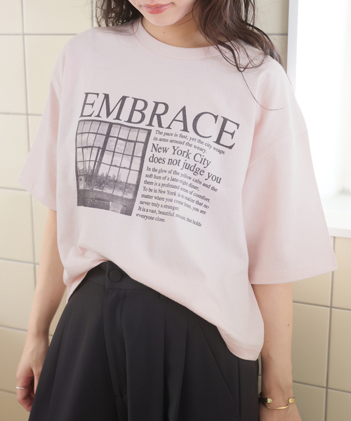 SCREEN STARS(スクリーンスターズ)の「《追加》SCREEN STARS SLOBE別注 ショートニュースペーパーTEE(Tシャツ/カットソー・レディース・ピンク/ホワイト・FREE)」の9枚目の写真