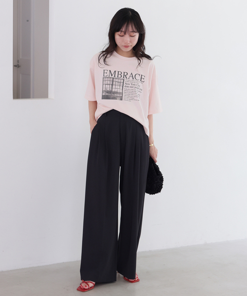 SCREEN STARS(スクリーンスターズ)の「《追加》SCREEN STARS SLOBE別注 ショートニュースペーパーTEE(Tシャツ/カットソー・レディース・ピンク/ホワイト・FREE)」の11枚目の写真