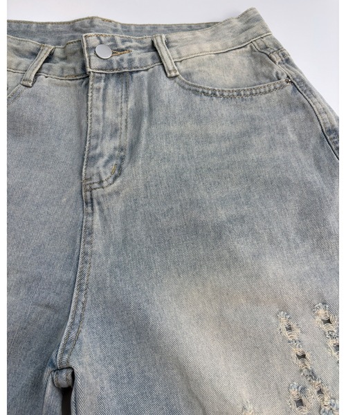 inst.ALL(インストール)の「パンチングダメージデニムルーズハーフパンツ(デニムパンツ・レディース・サックスブルー・L/S)」の9枚目の写真