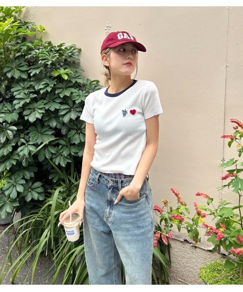 My sugar Babe(マイシュガーベイブ)の「lib knit t-shirt(Tシャツ/カットソー・メンズ・オフホワイト/ダークネイビー・フリー)」の6枚目の写真