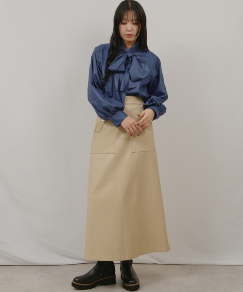 palm RICHE(ポームリシュ)の「無地ボウタイブラウス(シャツ/ブラウス・レディース・ブラック/ブルー/アイボリー・M)」の18枚目の写真