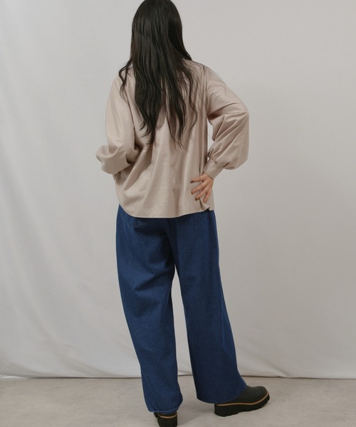 palm RICHE(ポームリシュ)の「無地ボウタイブラウス(シャツ/ブラウス・レディース・ブラック/ブルー/アイボリー・M)」の12枚目の写真