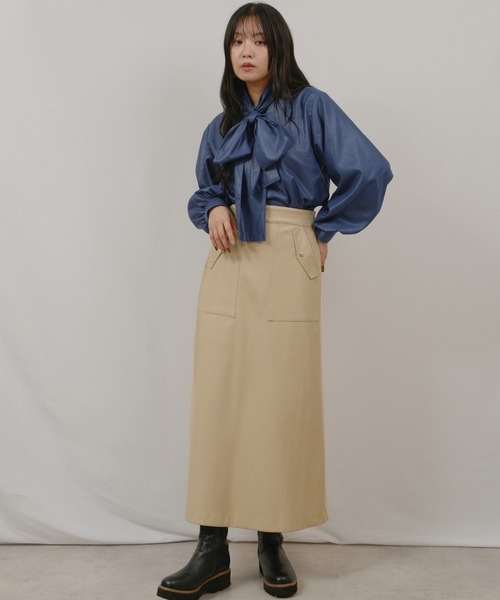 palm RICHE(ポームリシュ)の「無地ボウタイブラウス(シャツ/ブラウス・レディース・ブラック/ブルー/アイボリー・M)」の14枚目の写真