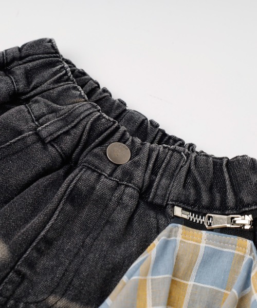 URBAN CHERRY(アーバンチェリー)の「チャックシャツドッキングデニムショートパンツ(デニムパンツ・キッズ・ブラック・120cm/130cm/140cm/150cm)」の10枚目の写真